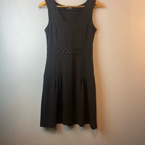 Kensie Black Sleeveless Dress with jeweled waistband Womens Small Whimsigoth
